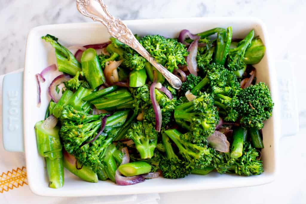 A tray of broccolini
