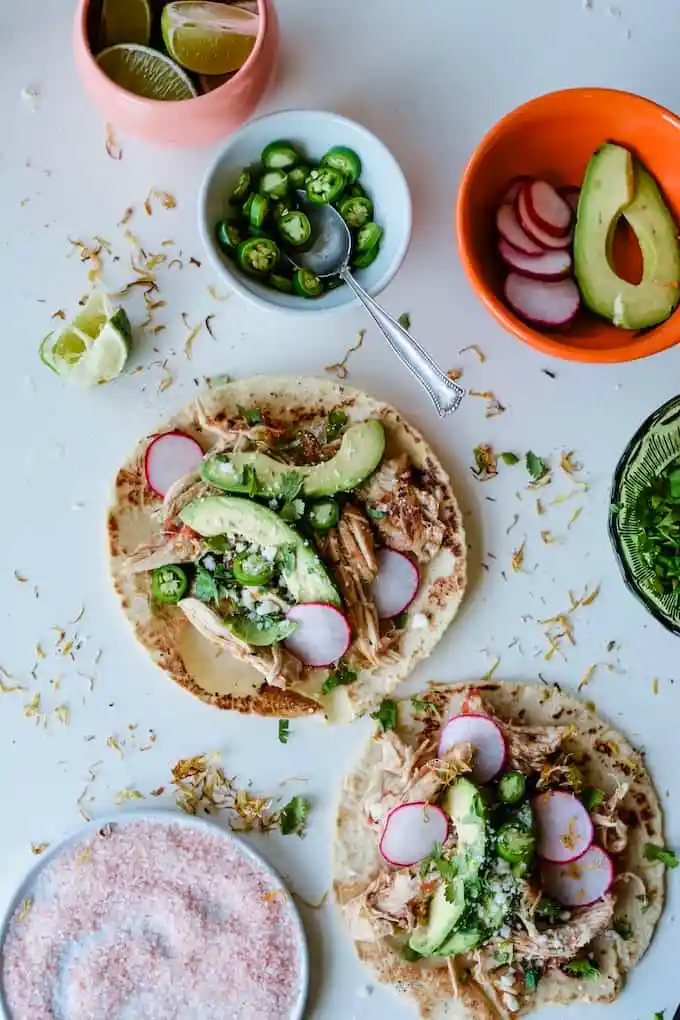 two chicken tacos