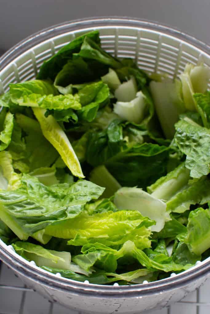 Lettuce in a salad spinner