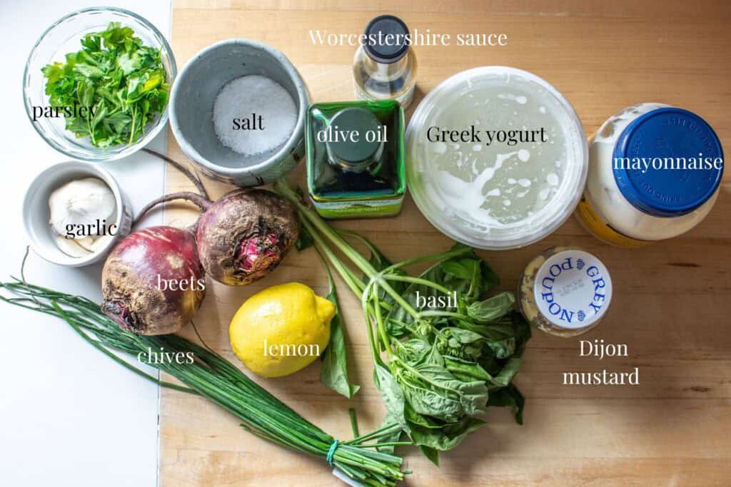 all the ingredients to make beet chips