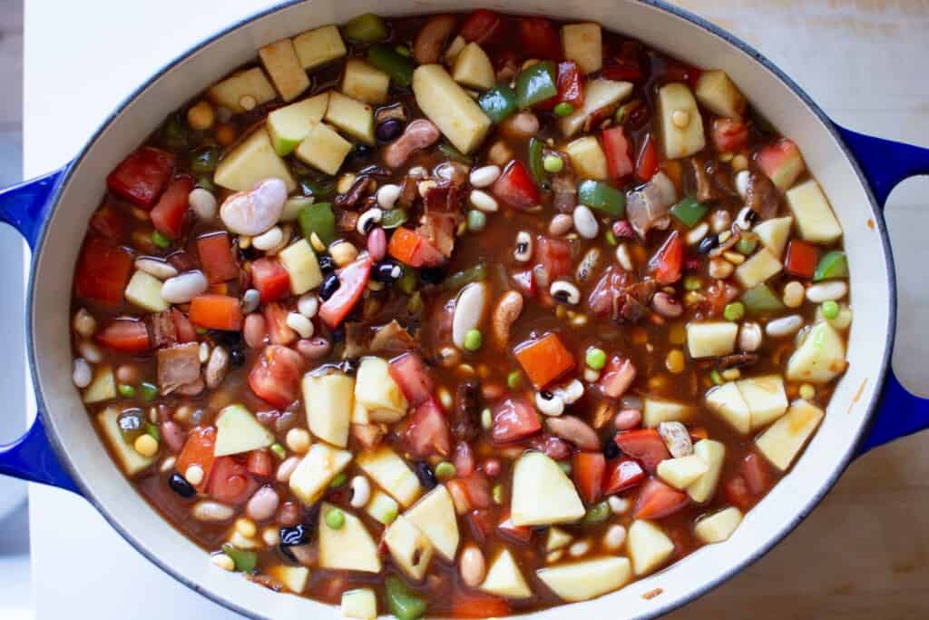 baked beans before being baked in the oven