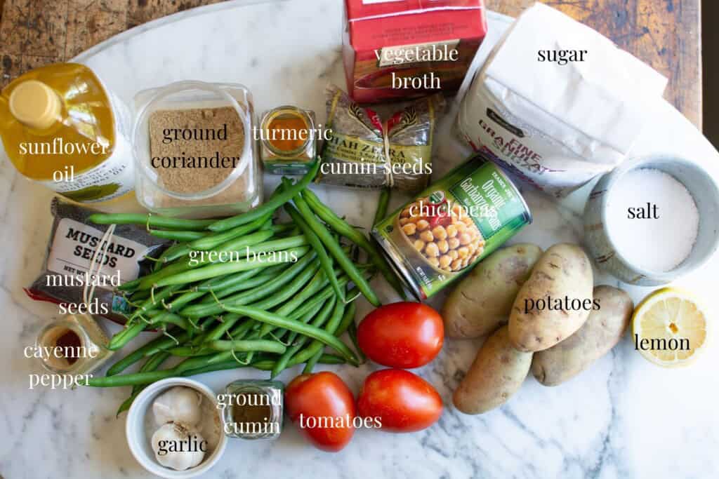 all the ingredients you need to make potato curry