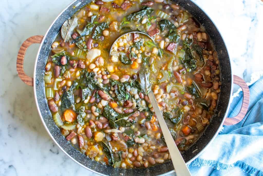 A pot of 15 bean soup
