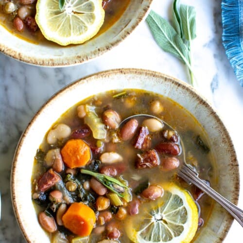 2 bowls of 15 bean soup