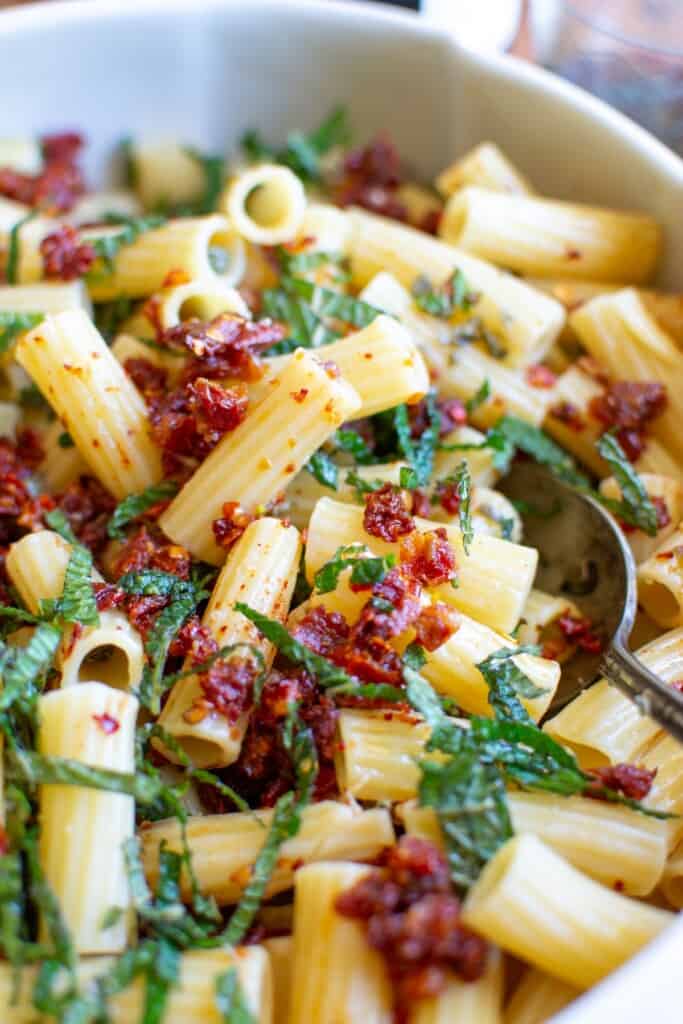 pasta with sundried tomatoes and mint
