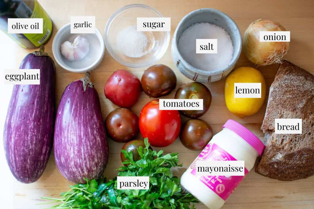 All the ingredients for turkish eggplant 