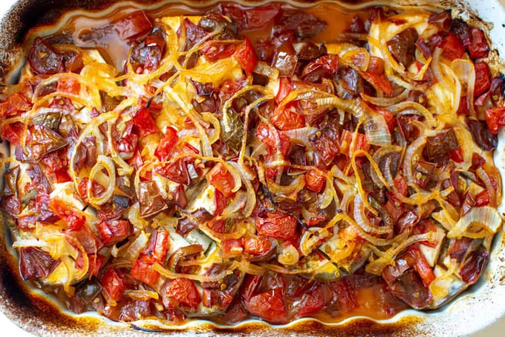 turkish eggplant in a baking dish