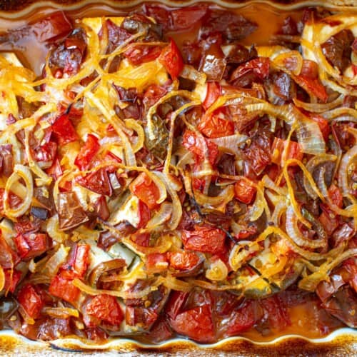 turkish eggplant in a baking dish