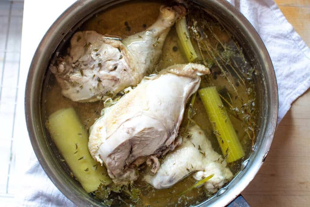 chicken after finished poaching