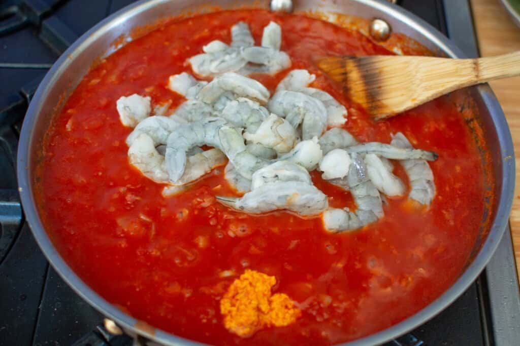 shrimp and chile paste in tomato sauce
