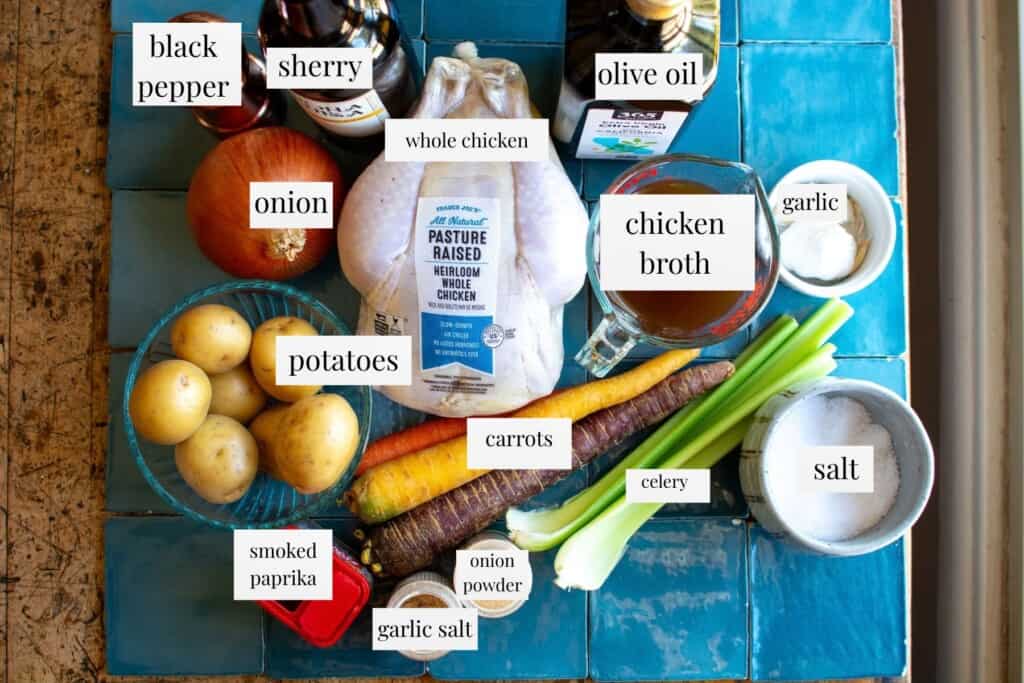 all the ingredients to make instant pot chicken