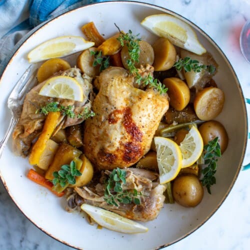 Instant pot roasted chicken with potatoes